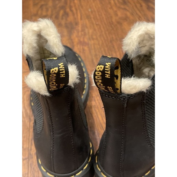 Dr. Martens LEONORE 2976 Women's Faux Fur Lined Black Chelsea Boots Size 8 - Picture 7 of 12